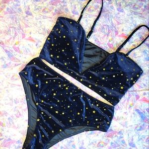 SHEIN brand Blue Velvet Set, Great Rave or Club Wear 💙